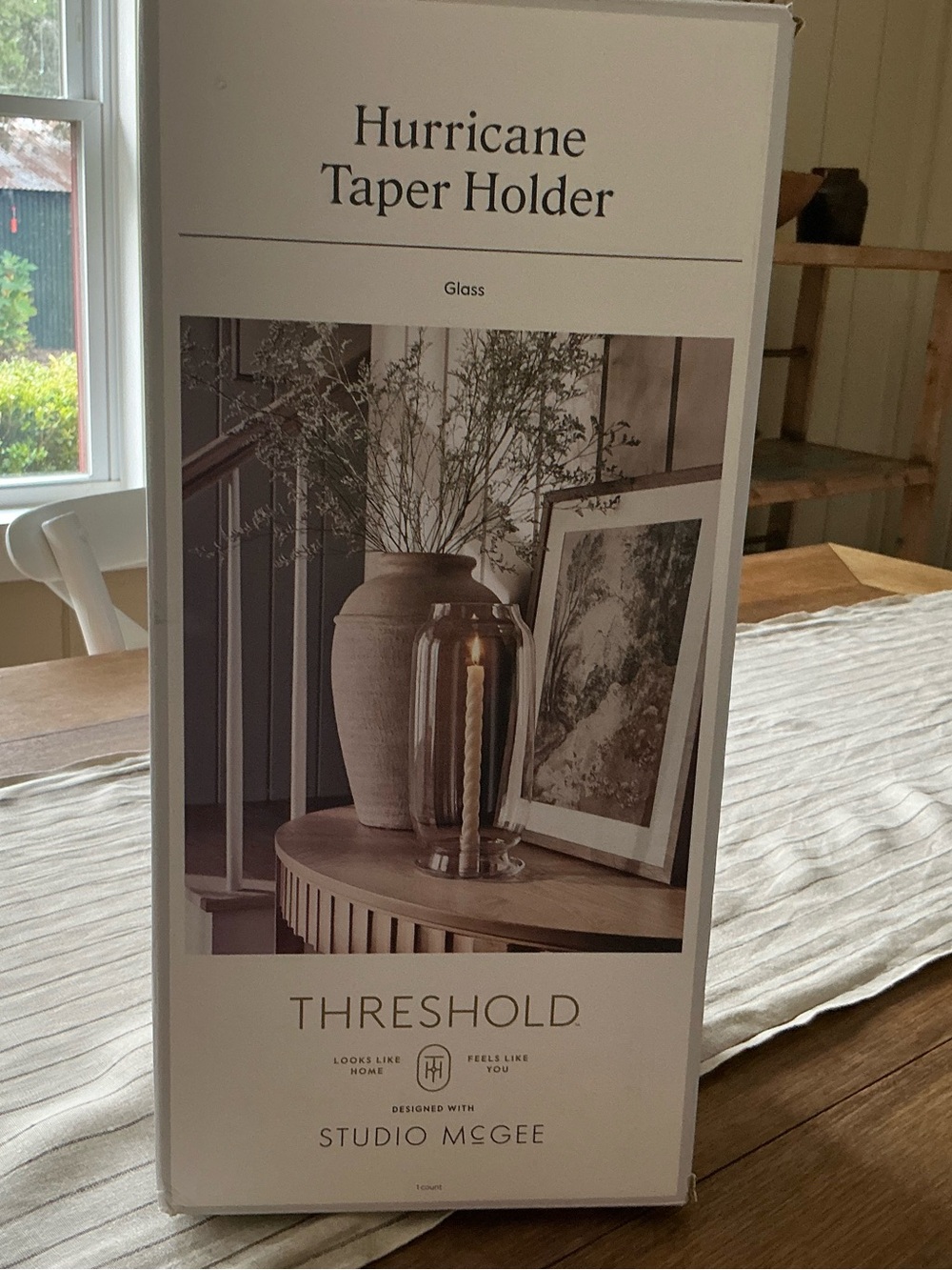 Threshold Designed with Studio McGee Glass Hurricane Taper Holder